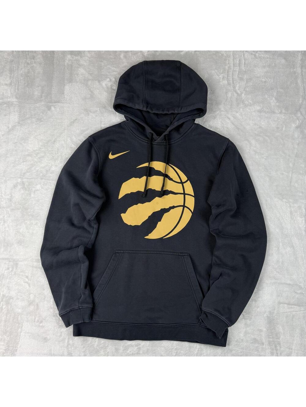 Nike Toronto Raptors Hoodie Men Size Small Basketball NBA Big Logo Black Gold